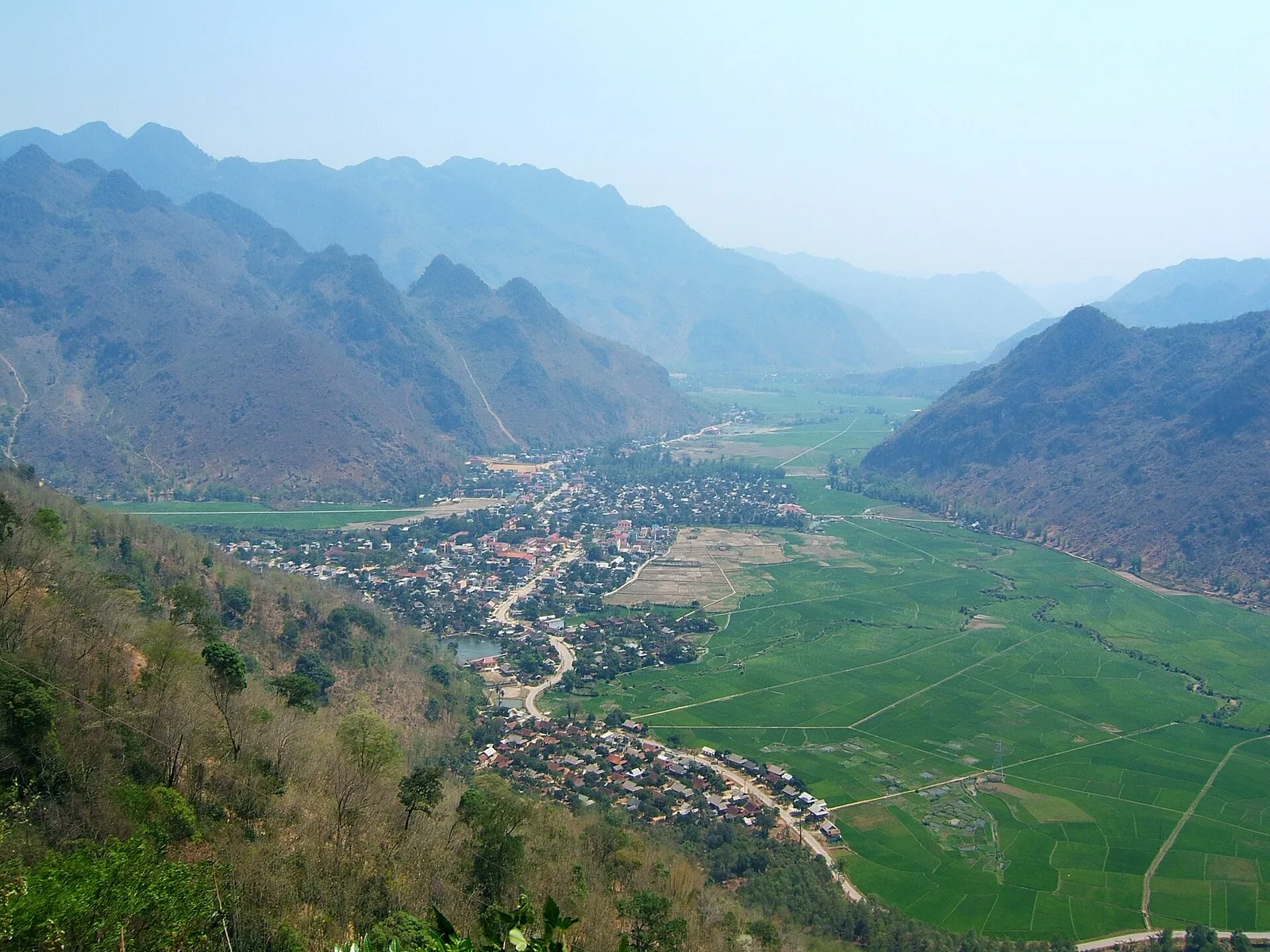 Mai Chau valley seen from the mountains